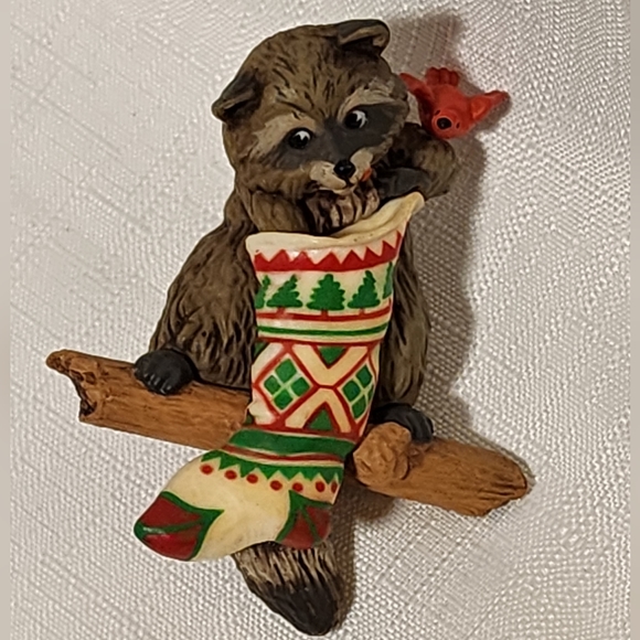 Hallmark Other - 1982 Hallmark Raccoon Surprises Keepsake Ornament Vintage